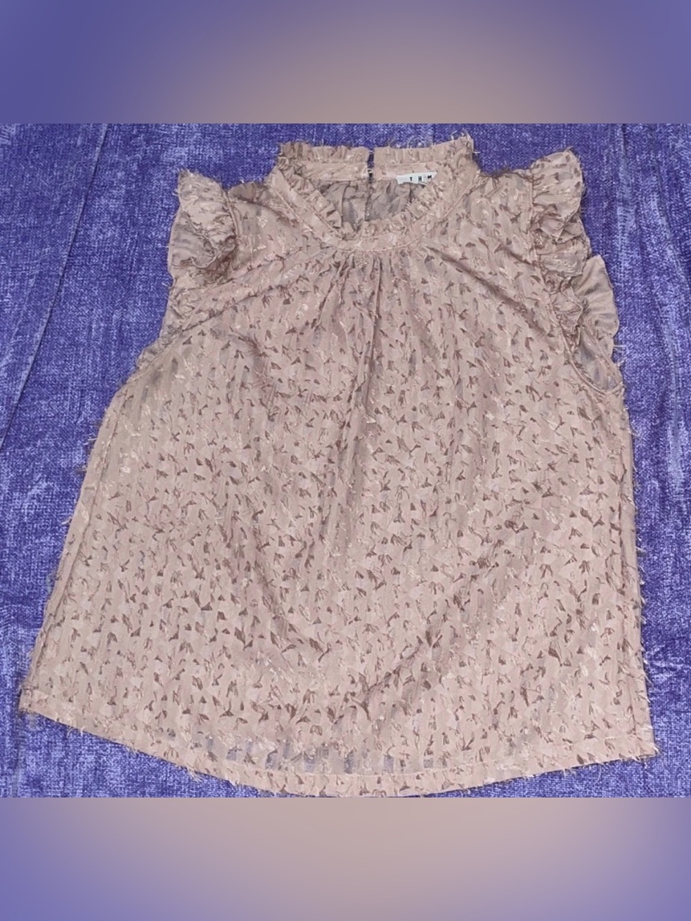 THML Ruffle Sleeve Blouse in Dusty Blush